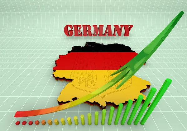 Χάρτης της Γερμανίας με σημαία — Φωτογραφία Αρχείου
