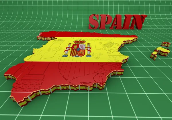 Carte de l'Espagne avec drapeau — Photo