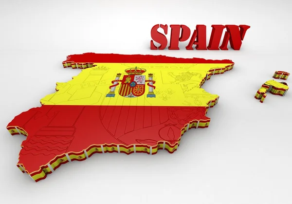 Map of SPAIN with flag — Stock Photo, Image