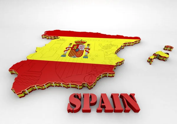 Map of SPAIN with flag — Stock Photo, Image