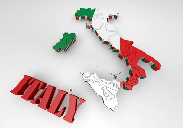 Map of Italy with flag — Stock Photo, Image