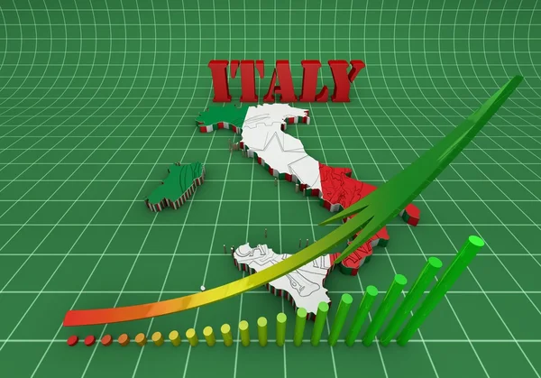 Карта Италии с флагом — стоковое фото