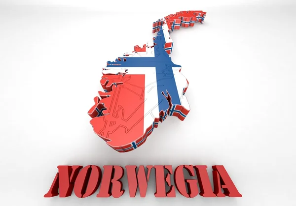 Kartenillustration von Norwegen — Stockfoto