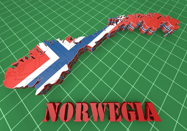 Mapa ilustración de Noruega — Foto de Stock