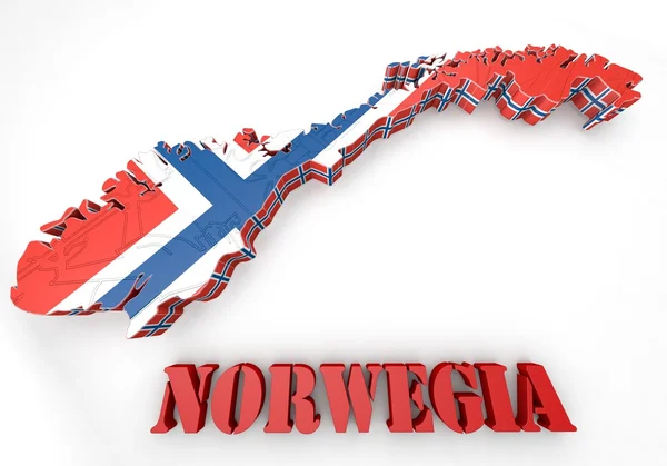 Mappa illustrazione di Norvegia — Foto Stock