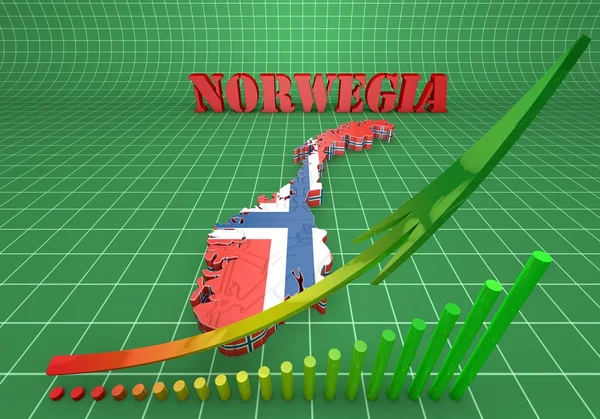 Mappa illustrazione di Norvegia — Foto Stock