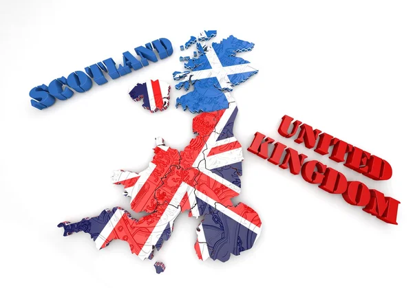 Map illustration of Scotland and England — Stock Photo, Image