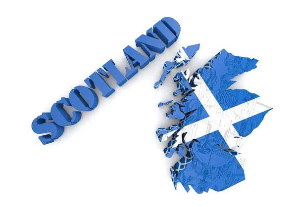 Escocia mapa bandera 3d ilustración —  Fotos de Stock