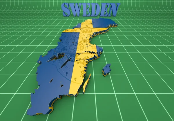 Karta illustration av Sverige — Stockfoto