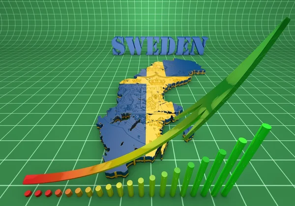 Ilustração do mapa da Suécia — Fotografia de Stock