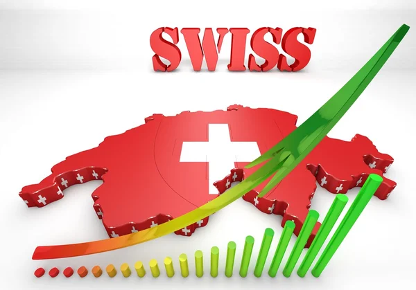 Karta illustration av Schweiz — Stockfoto