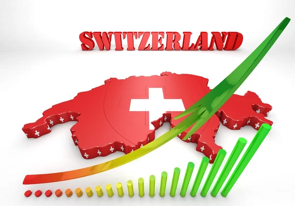 Karta illustration av Schweiz — Stockfoto