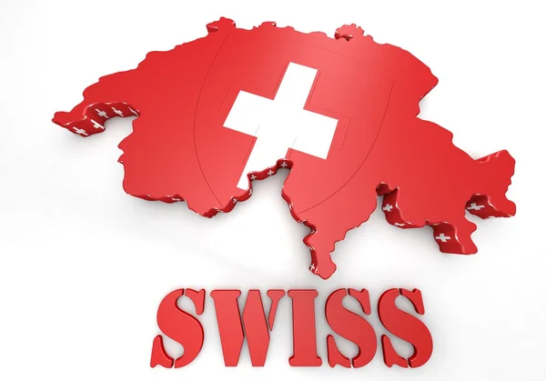 Karta illustration av Schweiz — Stockfoto