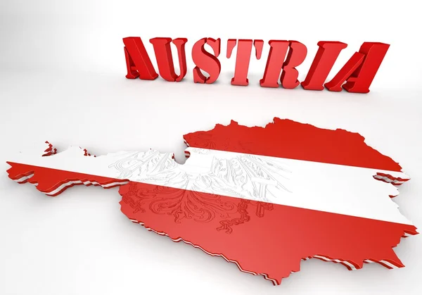 Ilustracja mapa Austrii z flagą — Zdjęcie stockowe