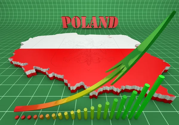 Ilustracja mapa polski — Zdjęcie stockowe