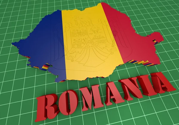 Mapa ilustración de Rumania — Foto de Stock