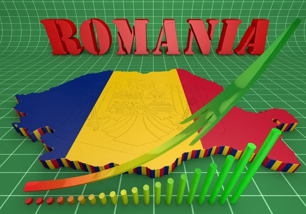 Mappa illustrazione della Romania — Foto Stock