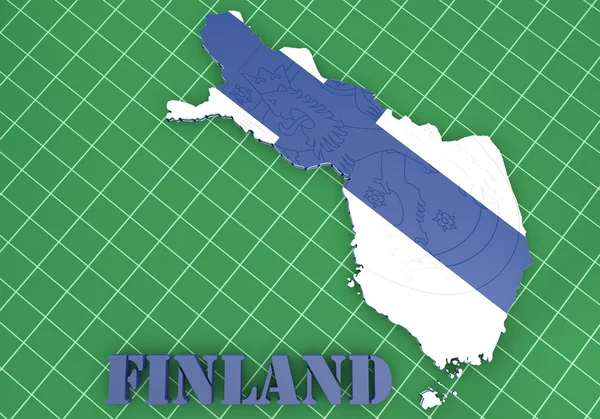 Carte illustrative de la Finlande avec drapeau — Photo