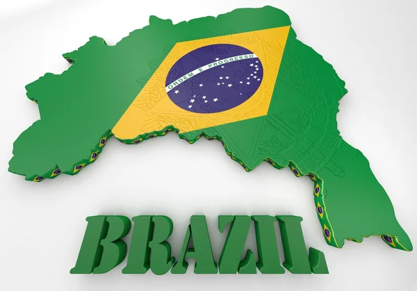 Map illustration of Brazil — Stock Photo, Image