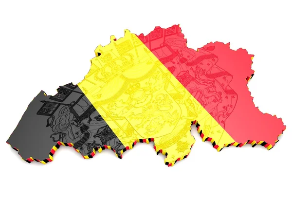 Karta illustration av Belgien med flagga — Stockfoto