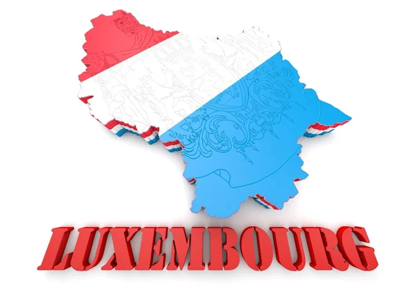 Mappa illustrazione di Lussemburgo con la bandiera — Foto Stock