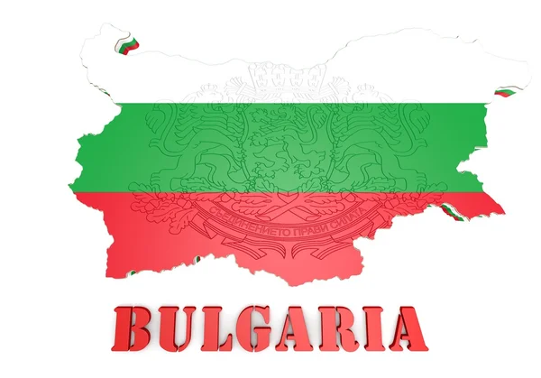 Illustration de carte de la Bulgarie avec drapeau — Photo