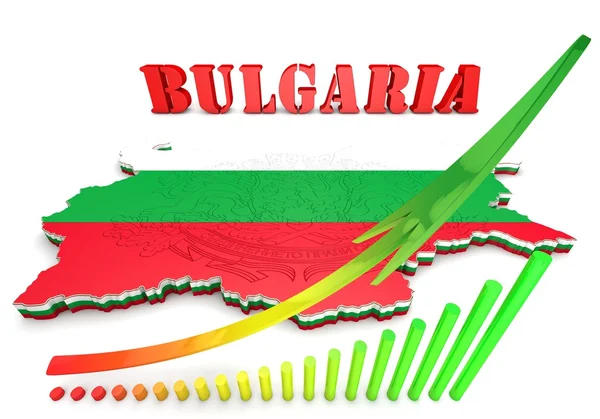 Kartenillustration von Bulgarien mit Fahne — Stockfoto
