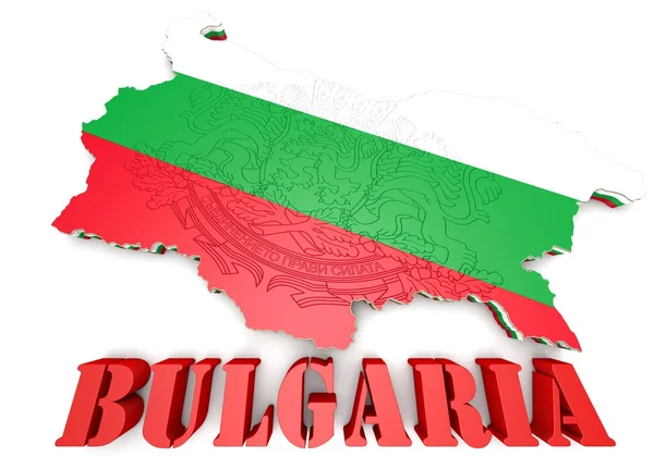 Απεικόνιση του χάρτη της Βουλγαρίας με σημαία — Φωτογραφία Αρχείου