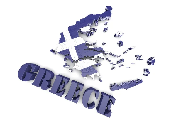 Map illustration of Greece with flag — Stock Photo, Image