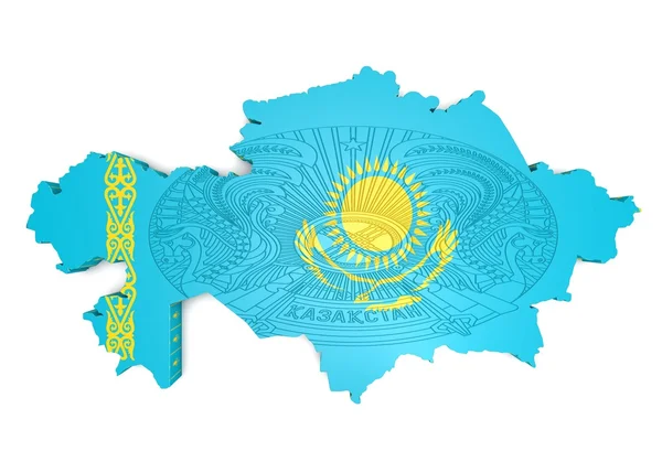 Illustration de carte du Kazakhstan avec drapeau — Photo