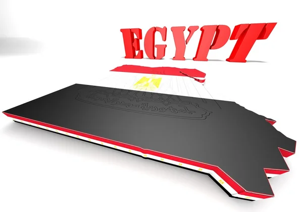 Karta illustration av Egypten med karta — Stockfoto