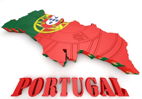 Map illustration of Portugal with map — Stock Photo, Image