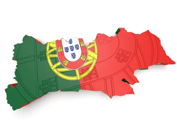 Illustration de carte du Portugal avec carte — Photo