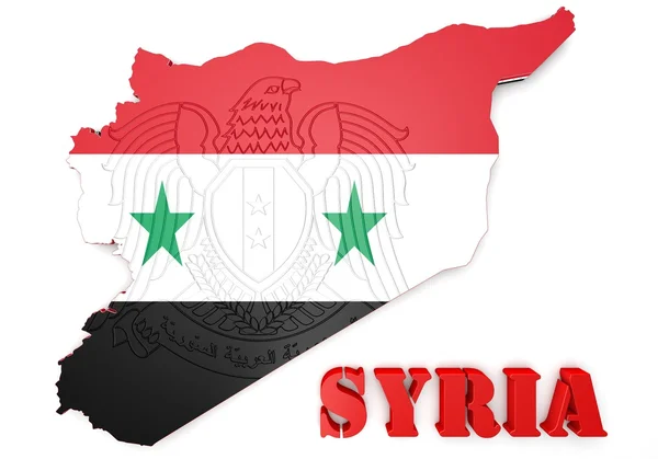 Map illustration of Syria with map — Stock Photo, Image