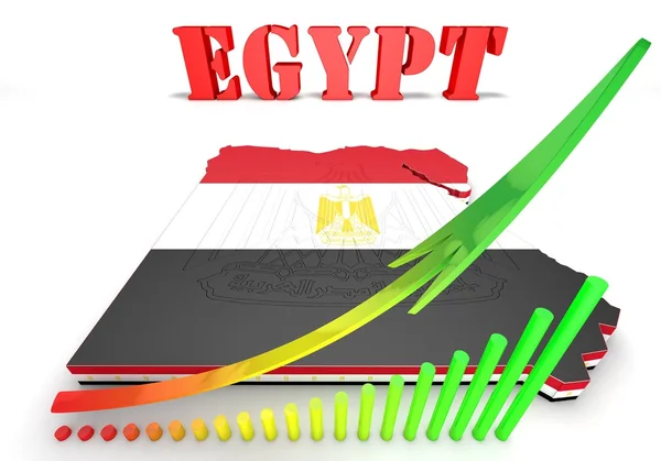 Karta illustration av Egypten med karta — Stockfoto