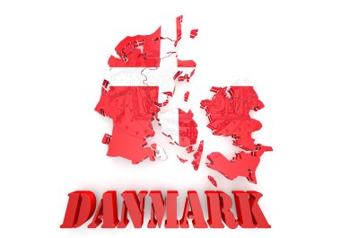 bayrak harita illüstrasyon-Danimarka