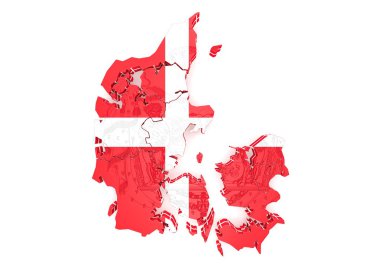 bayrak harita illüstrasyon-Danimarka