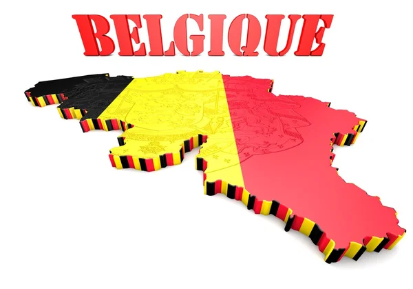 Ilustrace mapa Belgie s příznakem — Stock fotografie