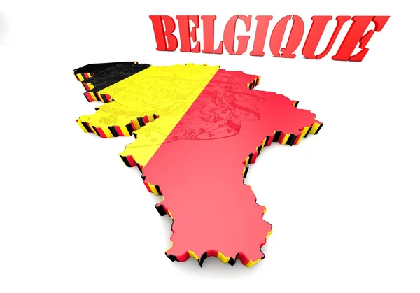 Mappa illustrazione di Belgio con la bandiera — Foto Stock