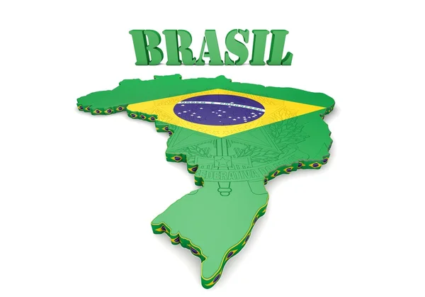Ilustração do mapa do Brasil — Fotografia de Stock