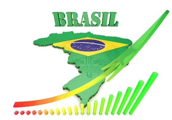 Map illustration of Brazil — Stock Photo, Image