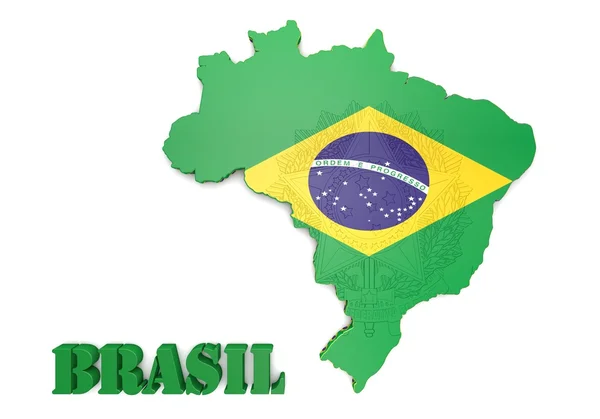 Map illustration of Brazil — Stock Photo, Image