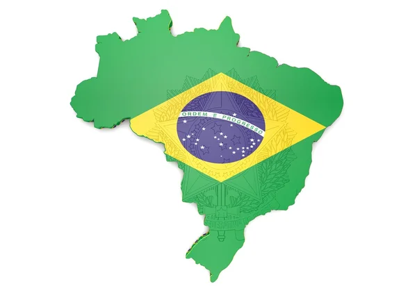 Illusztráció: Brazília Térkép — Stock Fotó