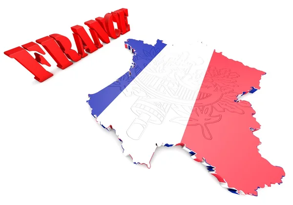 Map of France with flag colors. — Stock Photo, Image