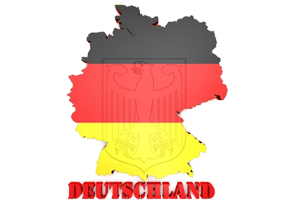 带有国旗的德国地图 — 图库照片