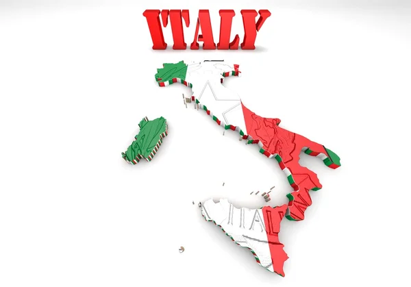 Map of Italy with flag — Stock Photo, Image