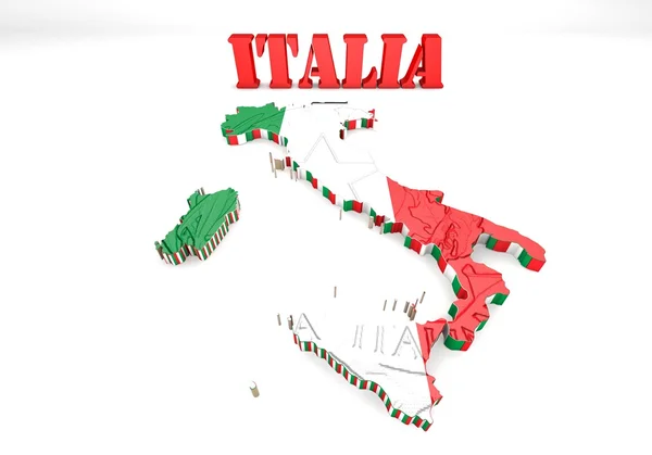Map of Italy with flag — Stock Photo, Image