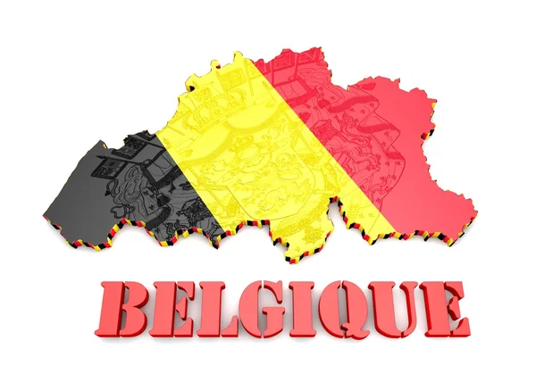 Illustration de carte de la Belgique avec drapeau — Photo