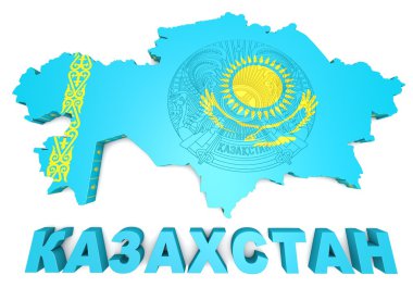 bayrak harita illüstrasyon-Kazakistan