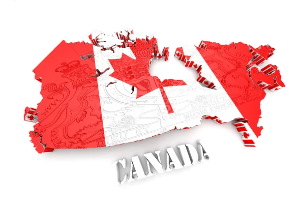 Mapa de Canadá con colores de bandera —  Fotos de Stock